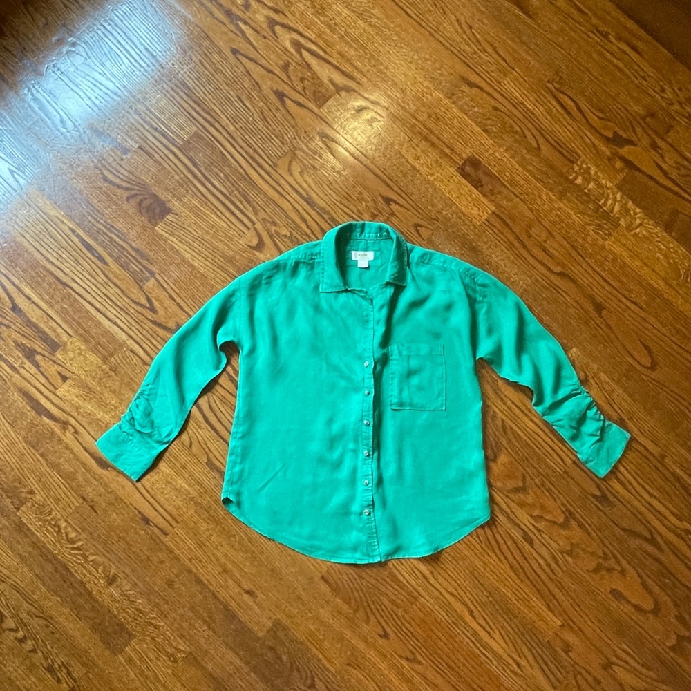 Maeve Green Button-Up Blouse